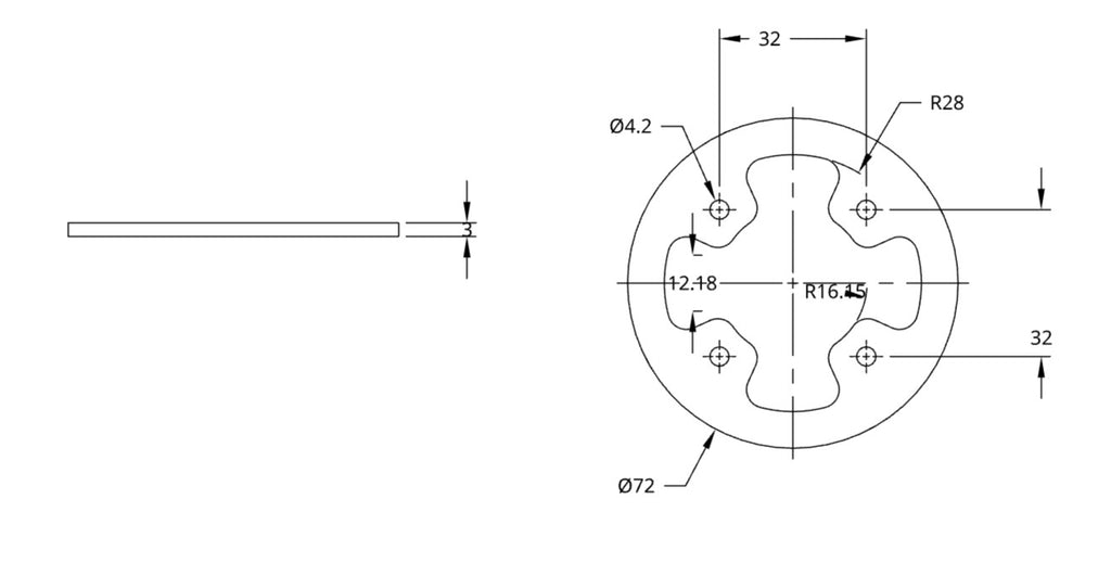 72mm Steel Flywheel - Thin